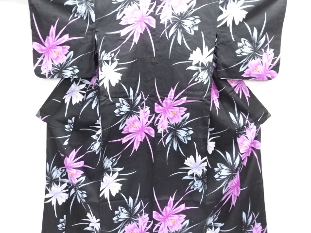 JAPANESE KIMONO / YUKATA / COTTON / FLOWER